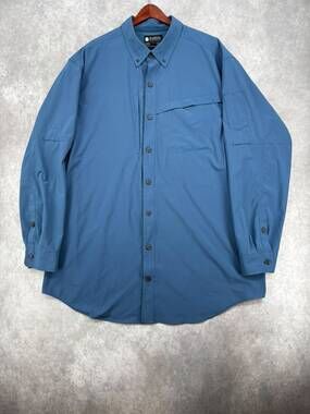 Alaskan Hardgear Duluth Trading Men’s 2XL Tall Blue Utility Button Shirt